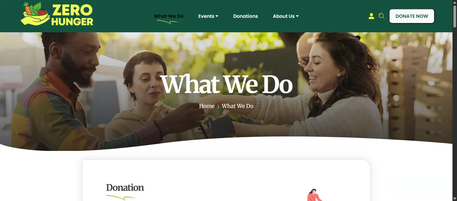 Zero Hunger Website What We Do View